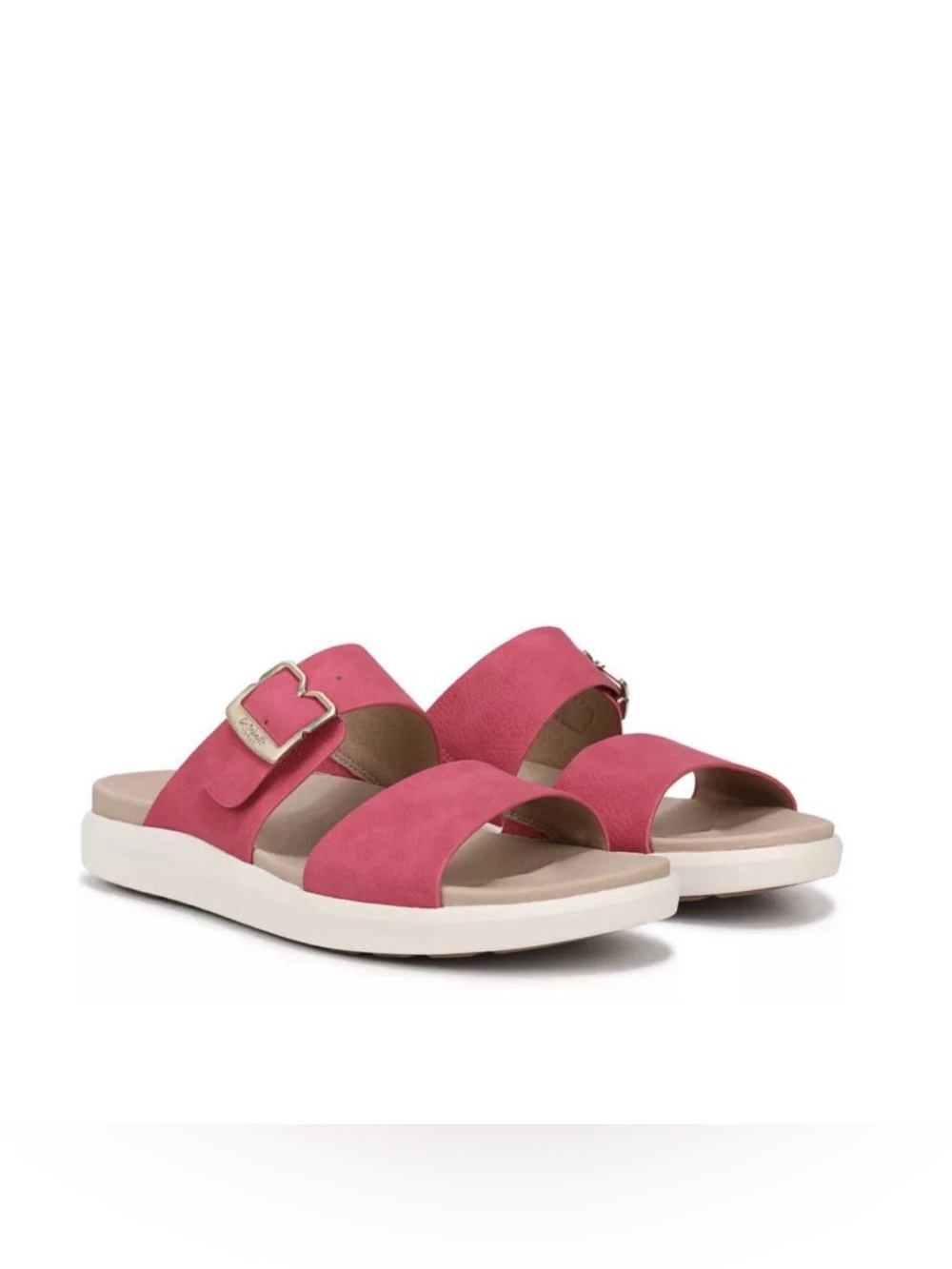 New NWOB Dr. Scholl's All Time Slide Sandal red and tan women’s 7 comfy summer